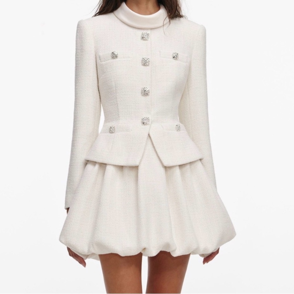 Self-Portrait Cream Mini Dress